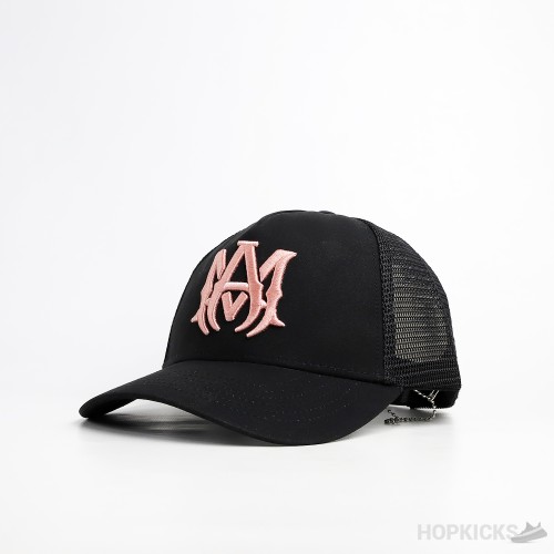 Amiri MA Pink Logo Black Cap